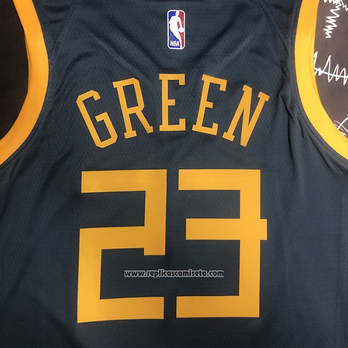 Camiseta Golden State Warriors Draymond Green #23 Ciudad 2018-19 Azul